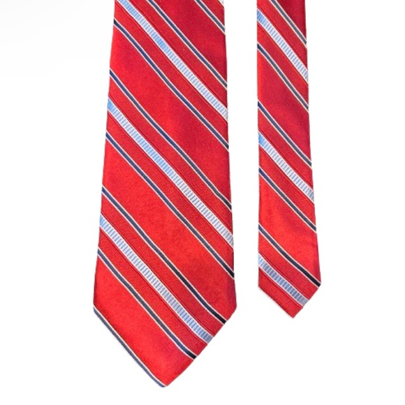 MICHAEL Michael Kors Silk Tie 61“L x 3.5“W • Red White & Blue Stripes - Picture 2 of 5